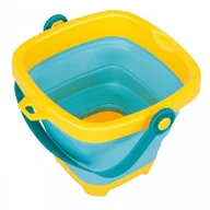 Zabawki do piasku - Niebieskie Wiaderko Składane Z Grabkami Łopatką Foremki - miniaturka - grafika 1