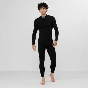 Męskie legginsy termoaktywne Brubeck Extreme Wool - czarne - BRUBECK - Spodnie sportowe męskie - miniaturka - grafika 1