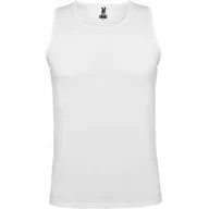 Koszulki męskie - Techniczna koszulka męska na ramiączkach TOP Tanktop ROLY PD0350 WHITE M - miniaturka - grafika 1