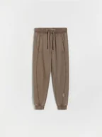 Spodnie i spodenki dla chłopców - Reserved - Joggery z efektem sprania - brązowy - miniaturka - grafika 1