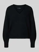 Swetry damskie - Sweter z dzianiny o kroju comfort fit z dodatkiem wełny model ‘BOOM’ - miniaturka - grafika 1