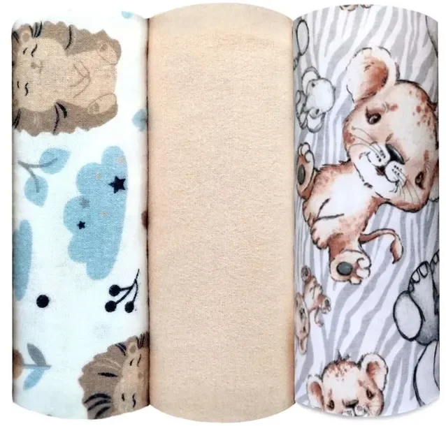 PIELUCHA pieluszka FLANELOWA 3-PAK ZESTAW 3 SZTUK kolorowe grube z FLANELI