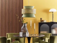 Lampy sufitowe - Lampa wisząca naturalna z zielonym LUYANO - miniaturka - grafika 1