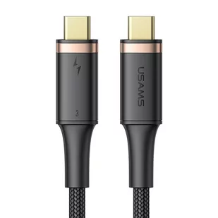 USAMS Kabel U72 USB-C na USB-C 100W PD Thunderbolt 3 5A 0.8m czarny/black SJ553USB01 (US-SJ553) - Kable USB - miniaturka - grafika 1