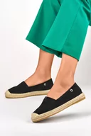 Espadryle damskie - Zamszowe czarne espadryle damskie - miniaturka - grafika 1