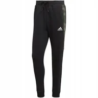 Dresy męskie - Spodnie męskie adidas Essentials Camo Print Fleece Pant czarne HL6929 XL - miniaturka - grafika 1