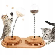 Zabawki dla kotów - ZABAWKA SPRĘŻYNOWA INTERAKTYWNA DLA KOTA NA PRZYSMAK KARMĘ + PIŁECZKI - miniaturka - grafika 1