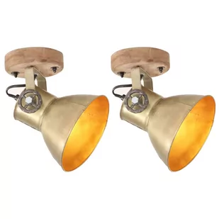 VidaXL Industrialne lampy ścienne/sufitowe 2 szt. mosiądz 20x25 cm E27 320509  VidaXL - Lampy sufitowe - miniaturka - grafika 1
