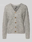 Swetry damskie - Kurtka z dzianiny o kroju regular fit z dodatkiem wełny model ‘NINA’ - miniaturka - grafika 1