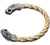 Bransoletki - BRANSOLETA WIKINGÓW Nordycka ZŁOTO-SREBRNA 435 - miniaturka - grafika 1