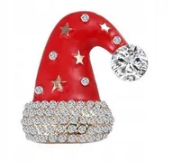 Broszki - Czapka Mikołaja świąteczna broszka - miniaturka - grafika 1