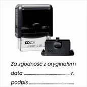 Pieczątki - Pieczątka, pieczątki ZA ZGODNOŚĆ Z ORYGINAŁEM DATA PODPIS 14x36, Colop 20 - miniaturka - grafika 1