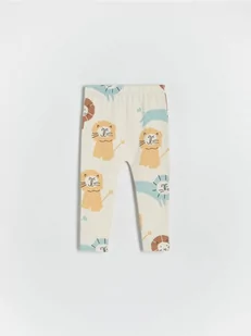 Reserved - Bawełniane legginsy - złamana biel - Legginsy - miniaturka - grafika 1