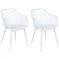 Krzesła - Zestaw 2 krzeseł do jadalni biały NASHUA II - miniaturka - grafika 1