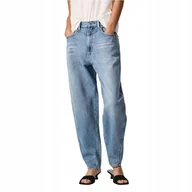 Spodnie damskie - Spodnie Pepe Jeans damskie jeansy wysoki stan luźne modne Balloon r. W26 - miniaturka - grafika 1
