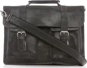 Teczki i aktówki - Belveder Teczka męska skórzana na ramię czarna BV45 - miniaturka - grafika 1