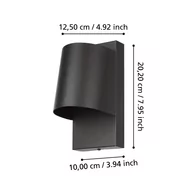 Lampy ogrodowe - EGLO Kinkiet zewnętrzny LED Stagnone czarny - miniaturka - grafika 1