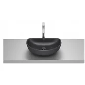 Umywalki - ROCA A327C10080 OPTICA Umywalka nablatowa EE 45x30 cm CZARNY MAT - miniaturka - grafika 1