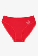 Majtki damskie - Czerwone Bawełniane Majtki Figi Pillima - miniaturka - grafika 1