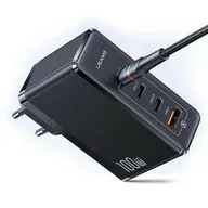 Ładowarki do telefonów - USAMS Ładowarka sieciowa 3xUSB-C+1xUSB GaN 100W T50 PD (only head) Fast Charging czarny/black CC163TC01 (US-CC163) - miniaturka - grafika 1