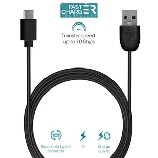 PURO Kabel USB-C 3.1 na USB-A 3.1 do ładowania & synchronizacji danych, 3A, 10 Gbps, 1 m (czarny) CUSBC31USB31BLK - Kable USB - miniaturka - grafika 7