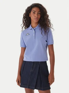 Kappa Polo Logo Sharas Wss 302B3C0 Fioletowy Regular Fit - Koszulki i topy damskie - miniaturka - grafika 1