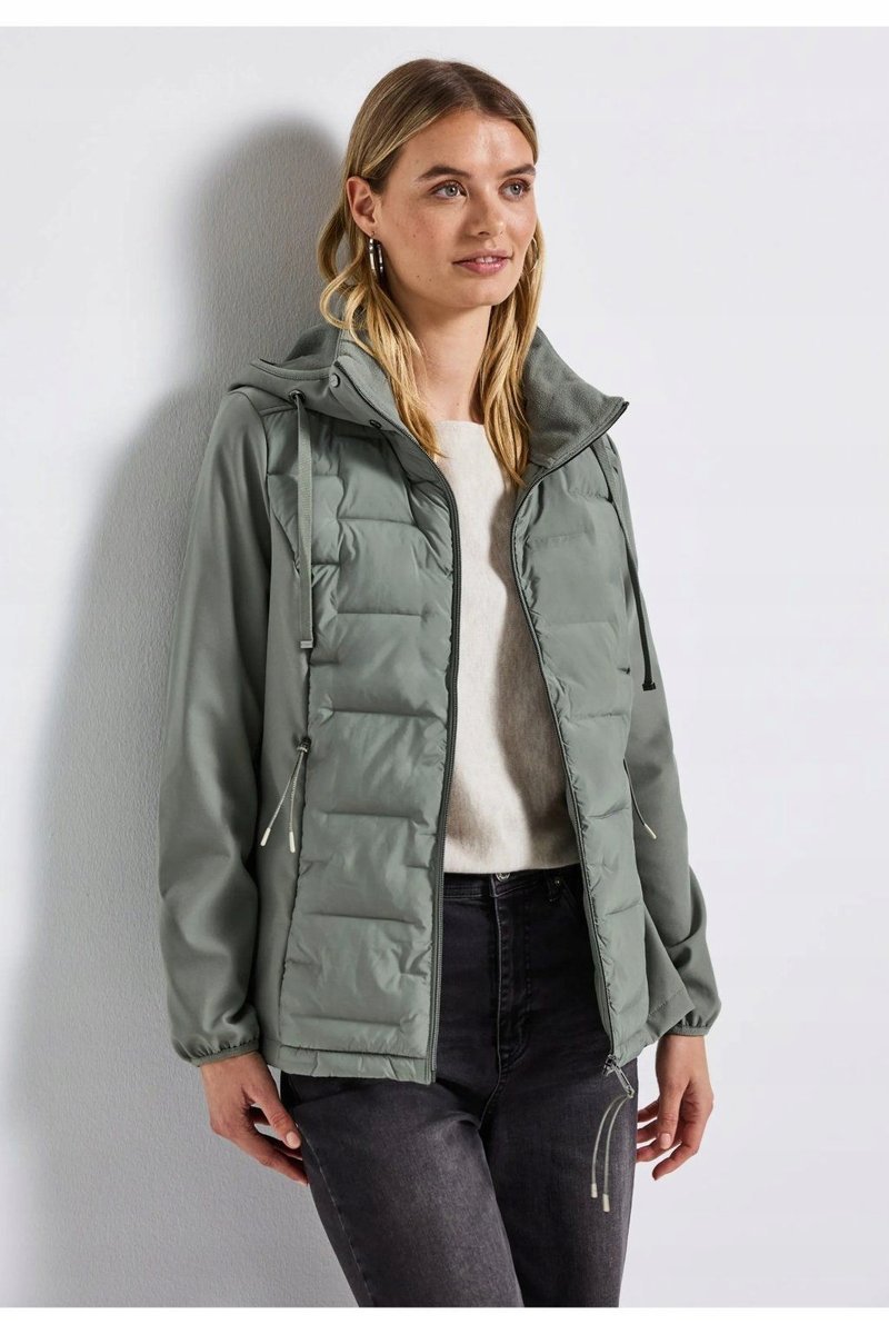 STREET ONE KURTKA DAMSKA Z KAPTUREM SOFTSHELL ZIELONY 34 7CA