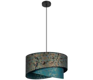 Lampy sufitowe - Żyrandol na lince REZO 1xE27/60W/230V turkusowy/złoty - miniaturka - grafika 1