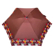 Parasole - Parasolka damska, płaska Super Mini Kieszonkowa falbany na brązowym - miniaturka - grafika 1