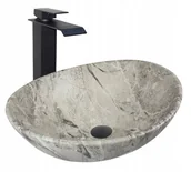 Umywalki - Umywalka nablatowa Estiva EBA Stone Gray szary kamień 41,5x34x14 cm - miniaturka - grafika 1