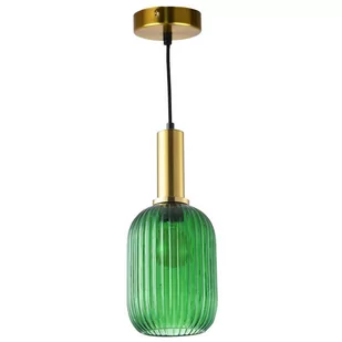 Polux Plisowana LAMPA wisząca SUFFOLK 317377 szklana tuba ZWIS loftowy do jadalni zielony 317377 - Lampy sufitowe - miniaturka - grafika 1