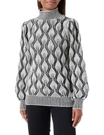 Swetry damskie - CARNEA Damski sweter z dzianiny 10425115-CA04, wełniany biały czarny, XL/XXL, wełniany biały czarny, XL-XXL - miniaturka - grafika 1