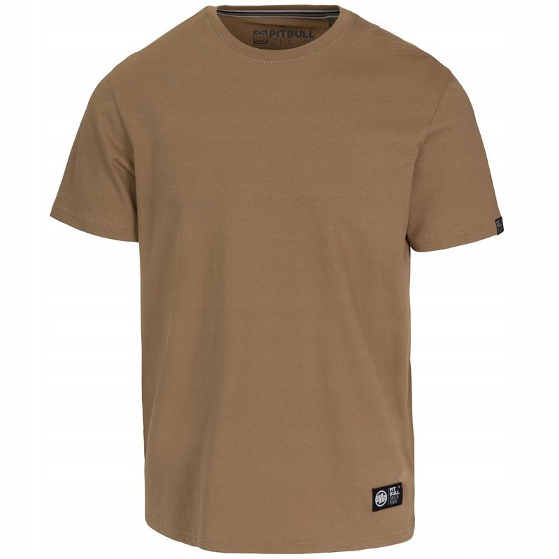 Męska Brązowa Koszulka Pitbull Bawełniany Klasyczny T-shirt No Logo S