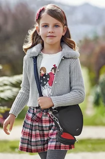 Swetry dla dziewczynek - Mayoral kardigan dziecięcy kolor szary lekki - grafika 1