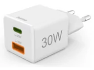 Ładowarki do telefonów - Ładowarka sieciowa HAMA Mini 30W PD/QC (1X USB-C, 1X USB-A) Biały - miniaturka - grafika 1