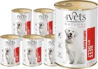 Mokra karma dla psów - Mokra karma 4Vets Natural dla psa z wołowiną puszka 6 x 400 g - miniaturka - grafika 1