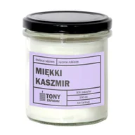 Świece - Świeca sojowa naturalna zapachowa MIĘKKI KASZMIR- najlepsza aromatyczna bezpieczna ręcznie robiona w szklanym słoiczku 300ml 50h palenia na prezent up - miniaturka - grafika 1