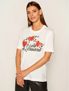 Koszulki i topy damskie - Love Moschino T-Shirt W4H0602M 3876 Biały Regular Fit - grafika 1