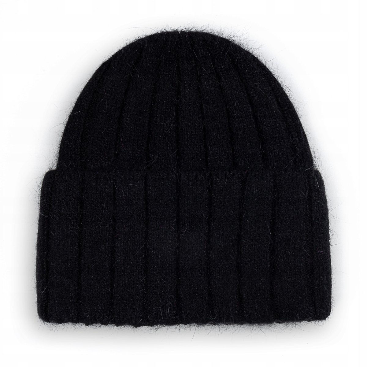 CZAPKA DAMSKA WEŁNIANA WEŁNA ZIMOWA NA ZIMĘ 60% Angora CZARNA KOLORY