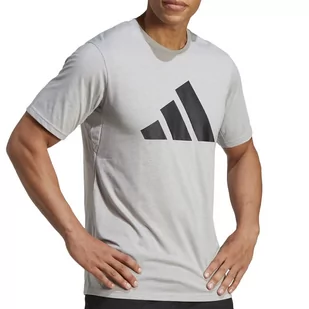 Koszulka adidas Train Essentials Feelready Logo Training IB8276 - szara - Adidas - Koszulki sportowe męskie - miniaturka - grafika 1