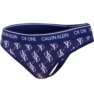CALVIN KLEIN MAJTKI DAMSKIE STRINGI THONG (AVERAGE) BLUE 000QF5733E X00 - Rozmiar: XS - Majtki damskie - miniaturka - grafika 1