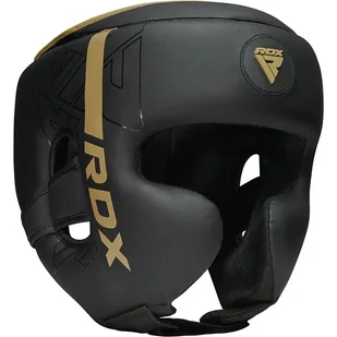 RDX Kask bokserski F6 czarno-złoty - Ochraniacze do sportów walki - miniaturka - grafika 1