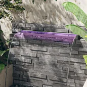 Fontanny ogrodowe - Lumarko Wylewka do wodospadu z RGB LED, stal nierdzewna, 108 cm - miniaturka - grafika 1