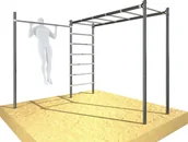 Wyposażenie sportowe i gimnastyczne - UnderFit Drabinka gimnastyczna ogrodowa pozioma i pionowa z drążkiem OCYNK Street workout UF9886 - miniaturka - grafika 1