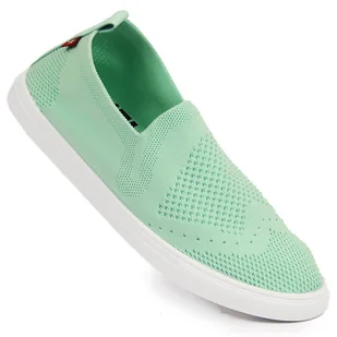Tenisówki slip on damskie miętowe Big Star FF274A604 zielone - Slip on damskie - miniaturka - grafika 1