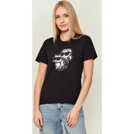 Koszulki i topy damskie - Karl Lagerfeld T-shirt IKON SKETCH DUO Regular Fit - miniaturka - grafika 1