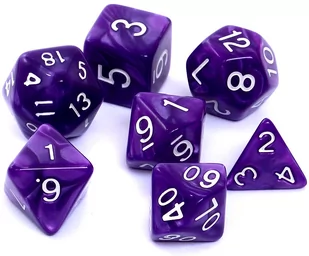 Rebel Komplet kości RPG - Perłowe - Fioletowe - Akcesoria do gier planszowych - miniaturka - grafika 1