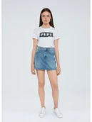 Spódnice - Pepe Jeans Spódnica dżinsowa "Rachel" w kolorze niebieskim - miniaturka - grafika 1
