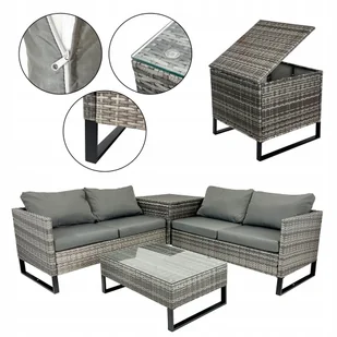 Zestaw Mebli Ogrodowych Taras Balkon Wypoczynkowy Technorattan Como Taupe - Meble ogrodowe - miniaturka - grafika 1
