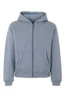 Bluzy dla dziewczynek - Mukua Byron Kids Bluza dziecięca z zamkiem błyskawicznym i kapturem Blue Fog, rozmiar 7/8 - miniaturka - grafika 1